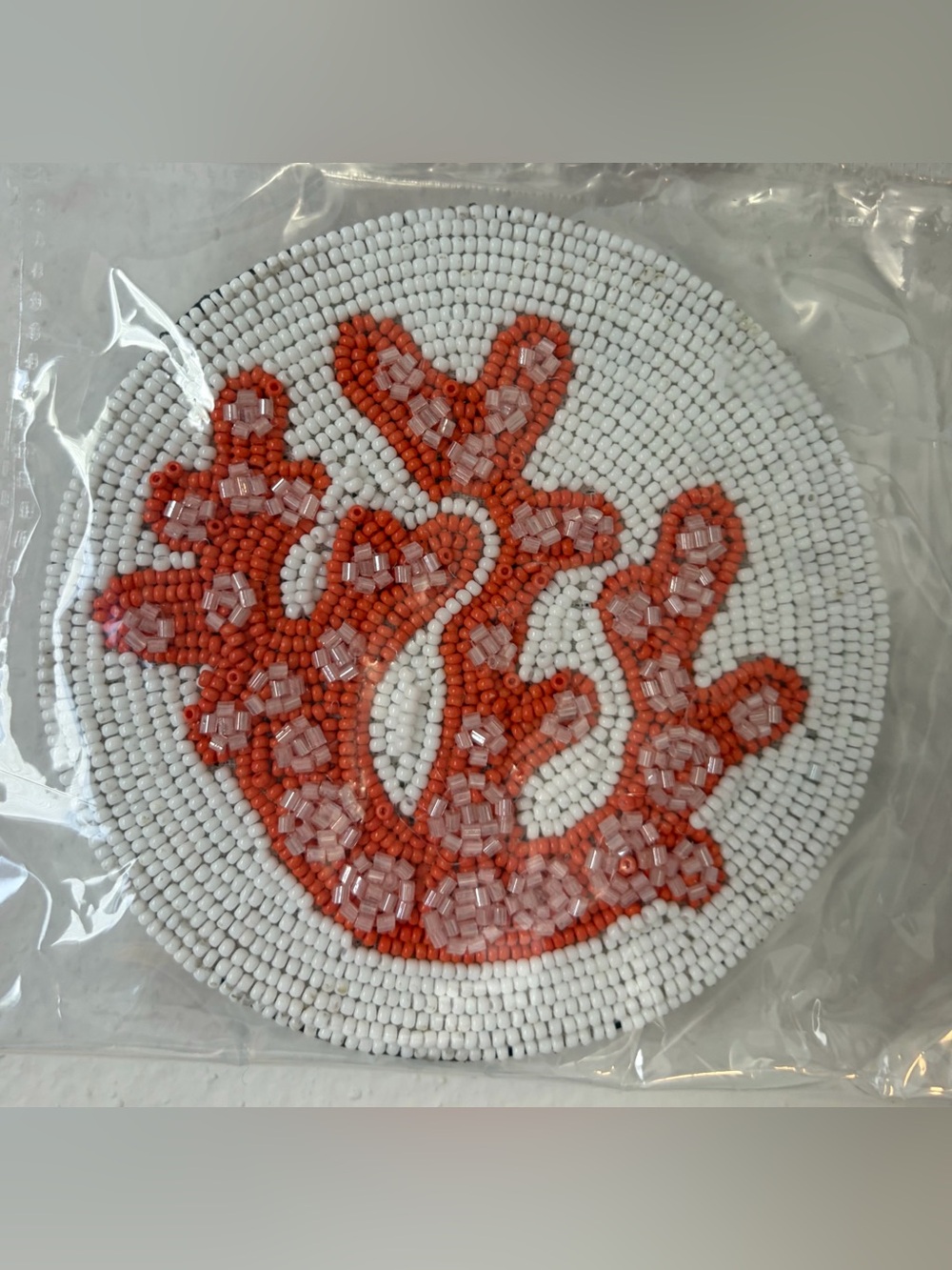 Beaded Fruit Coasters Set - Red, Orange, Yellow, Green Accents - Picture 6 of 8